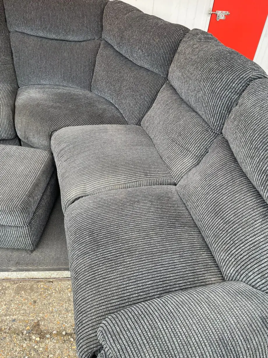 Lazy Boy Tamla Charcoal Corner Modular 7 Seater Sofa w/ Pouffe.