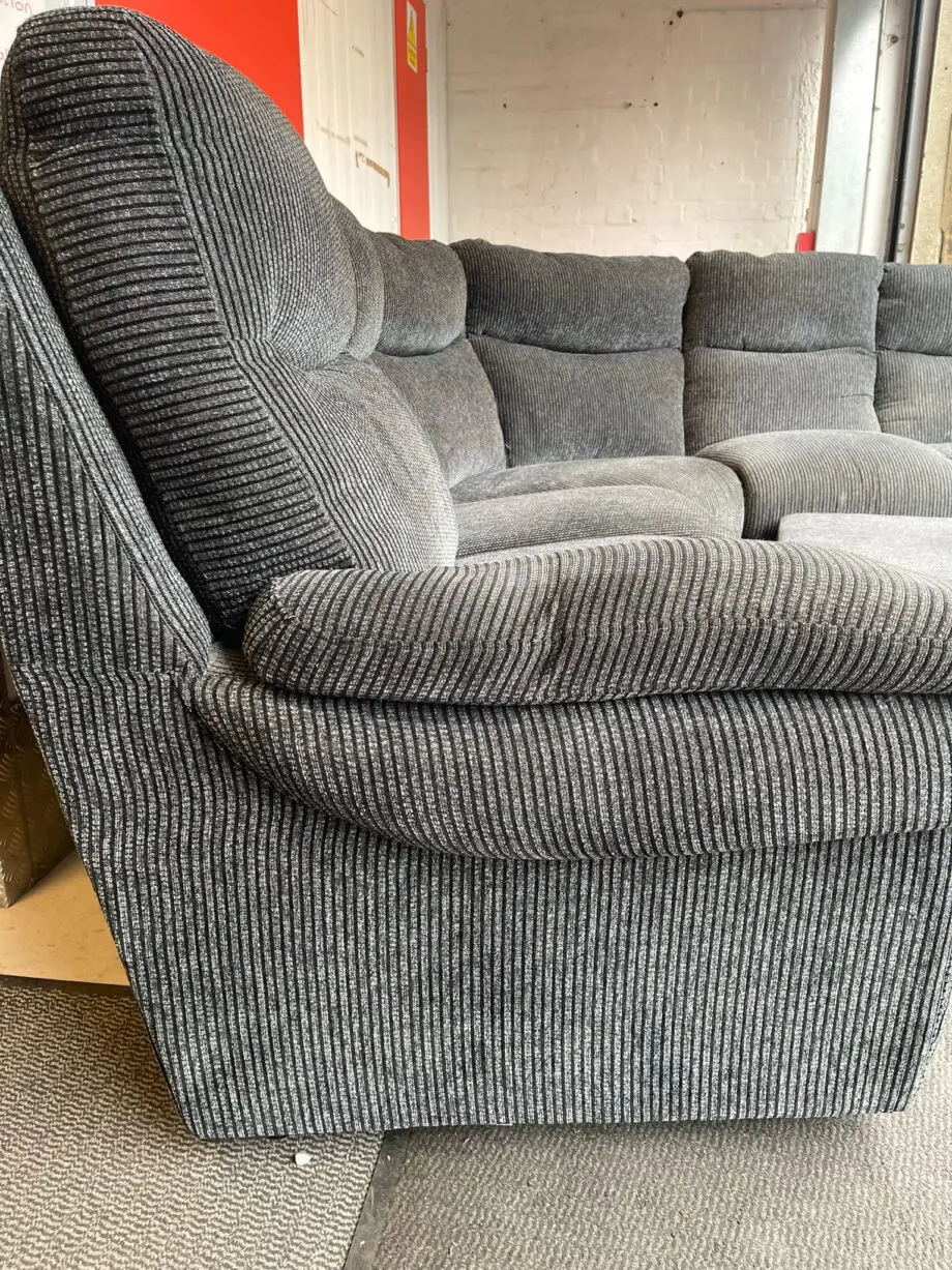 Lazy Boy Tamla Charcoal Corner Modular 7 Seater Sofa w/ Pouffe.