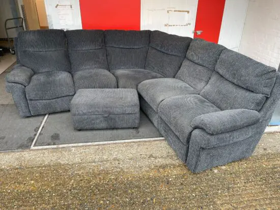 Lazy Boy Tamla Charcoal Corner Modular 7 Seater Sofa w/ Pouffe.