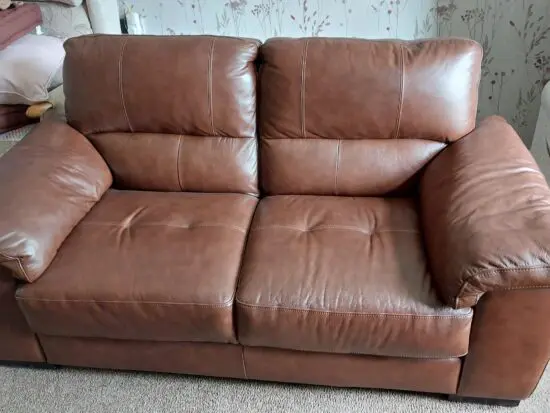 Brown 2 seater Leather sofa