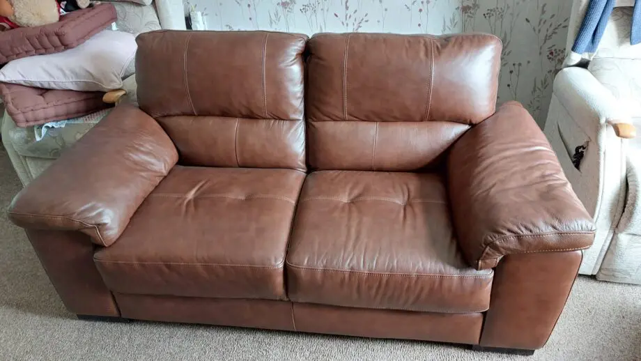 Brown 2 seater Leather sofa