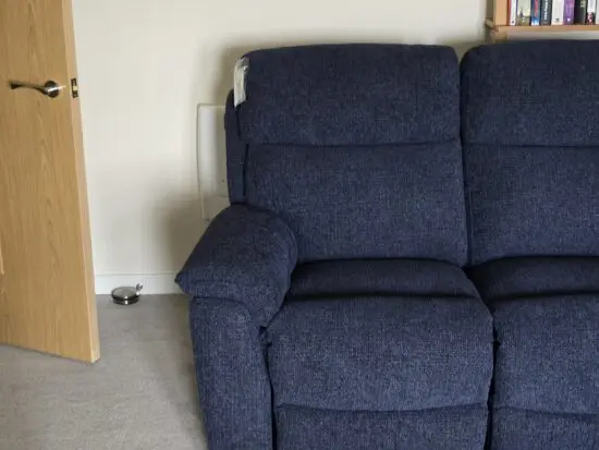 DFS Royal blue 2 seater recliner sofa