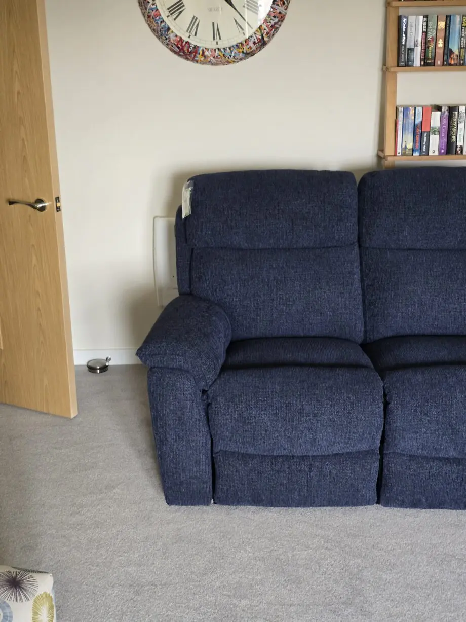 DFS Royal blue 2 seater recliner sofa