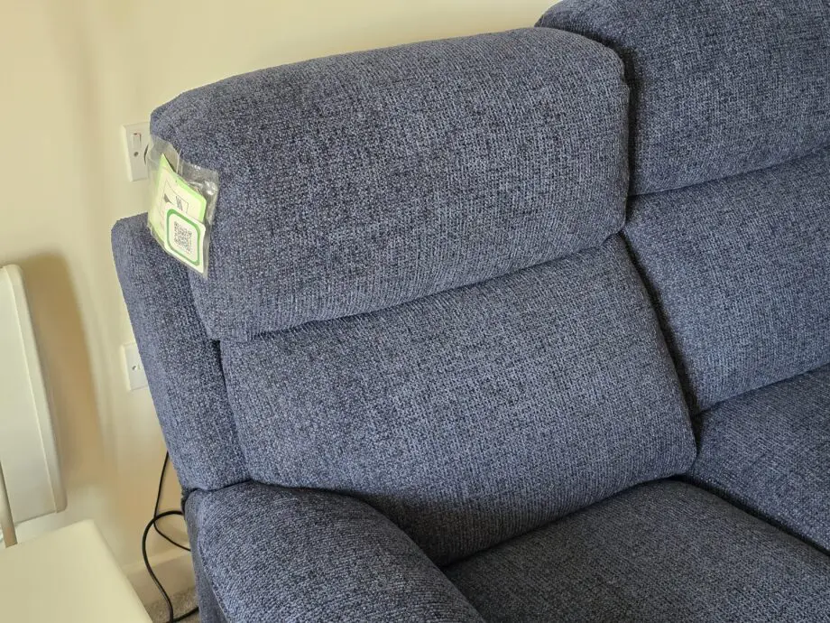 DFS Royal blue 2 seater recliner sofa
