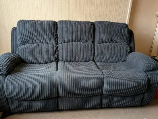 Home life Black Jumbo Cord 2 Piece Recliner Suite