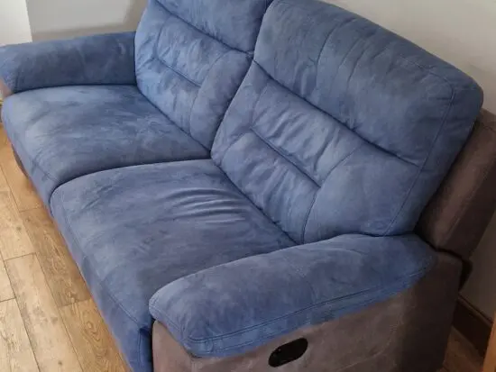 DFS Blue Castello sofa 3 seater recliner