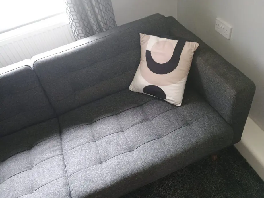 Grey 3 seater sofa with matching chair