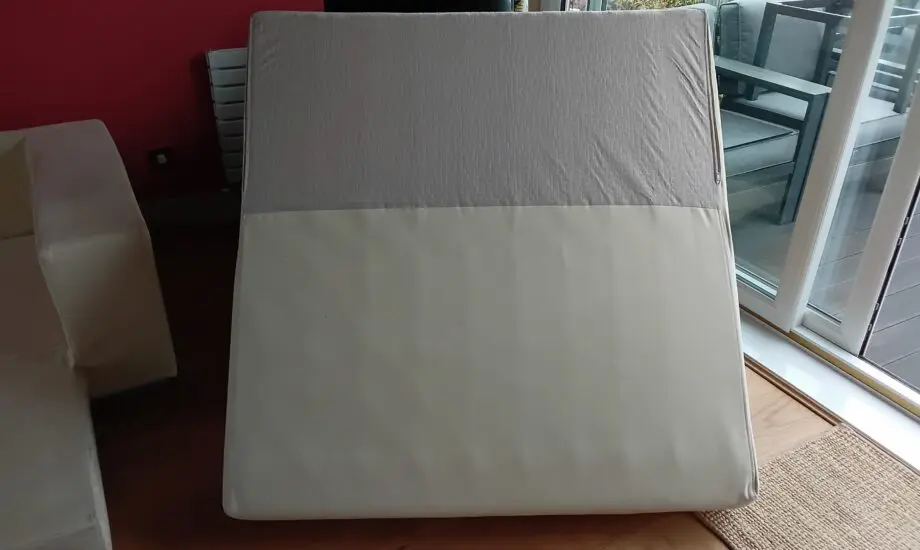 Sofa, Cream Faux Suede Large Chaise