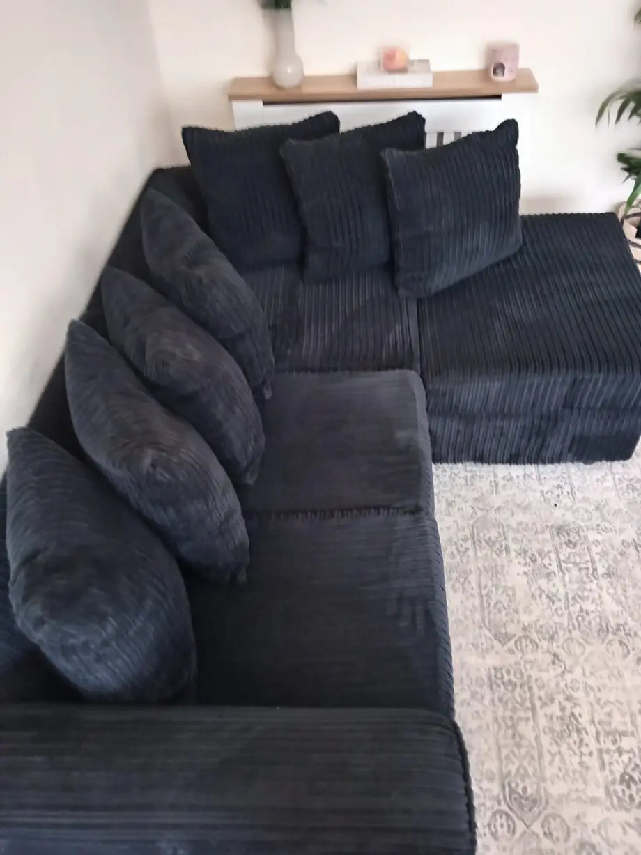 Black cord corner sofa