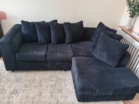 Black cord corner sofa