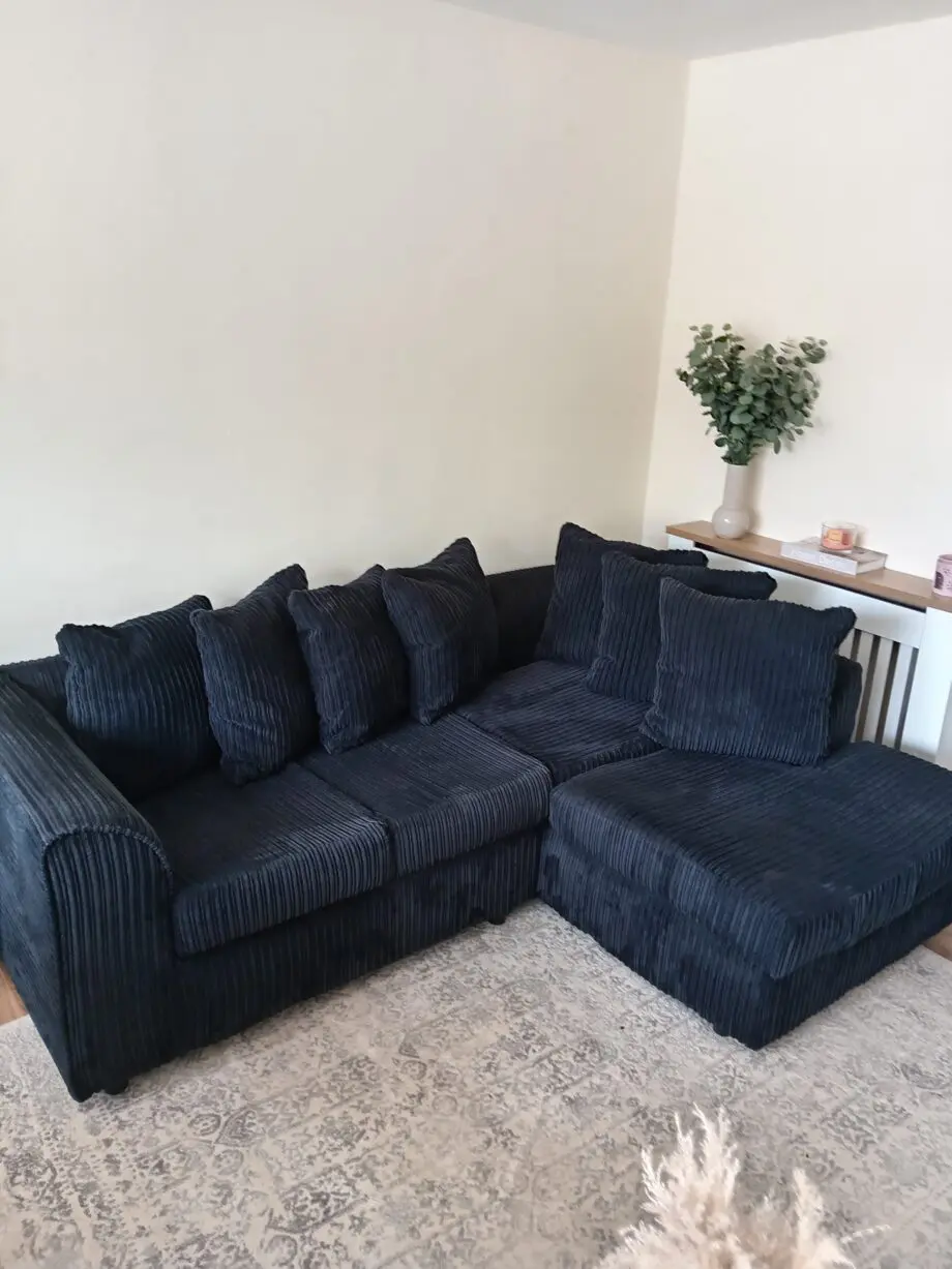 Black cord corner sofa