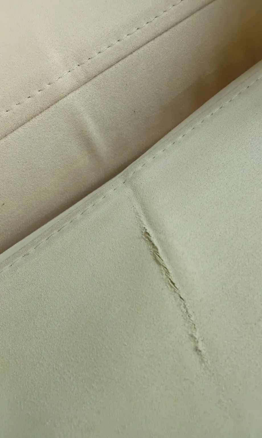Sofa, Cream Faux Suede Large Chaise