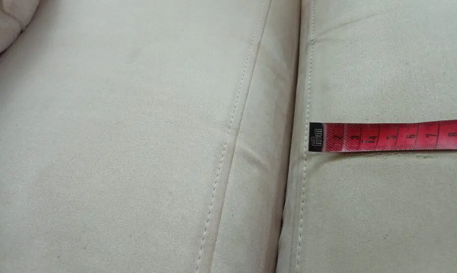 Sofa, Cream Faux Suede Large Chaise