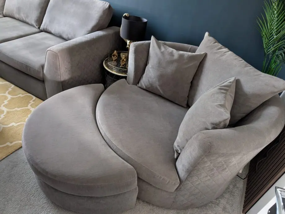 Orka DFS Grey Lefthand Corner/ Large Swivel with Footstool / Separate Footstool