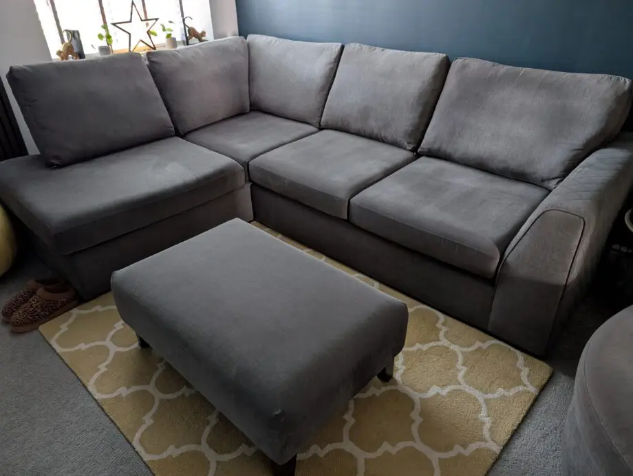 Orka DFS Grey Lefthand Corner/ Large Swivel with Footstool / Separate Footstool