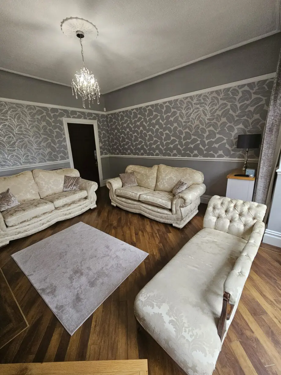 2 three seater sofas +chaise lounge