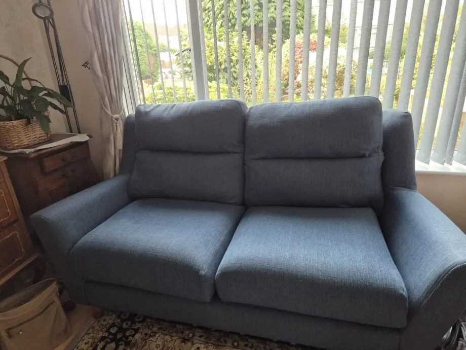 Oak furniture land Blue 3 seater and 2 chairs