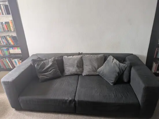 Large 2-seater grey sofa