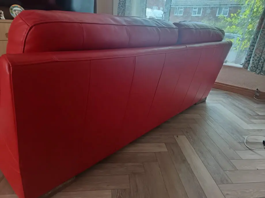 Sofology real Leather orange/red colour 3 seater sofa