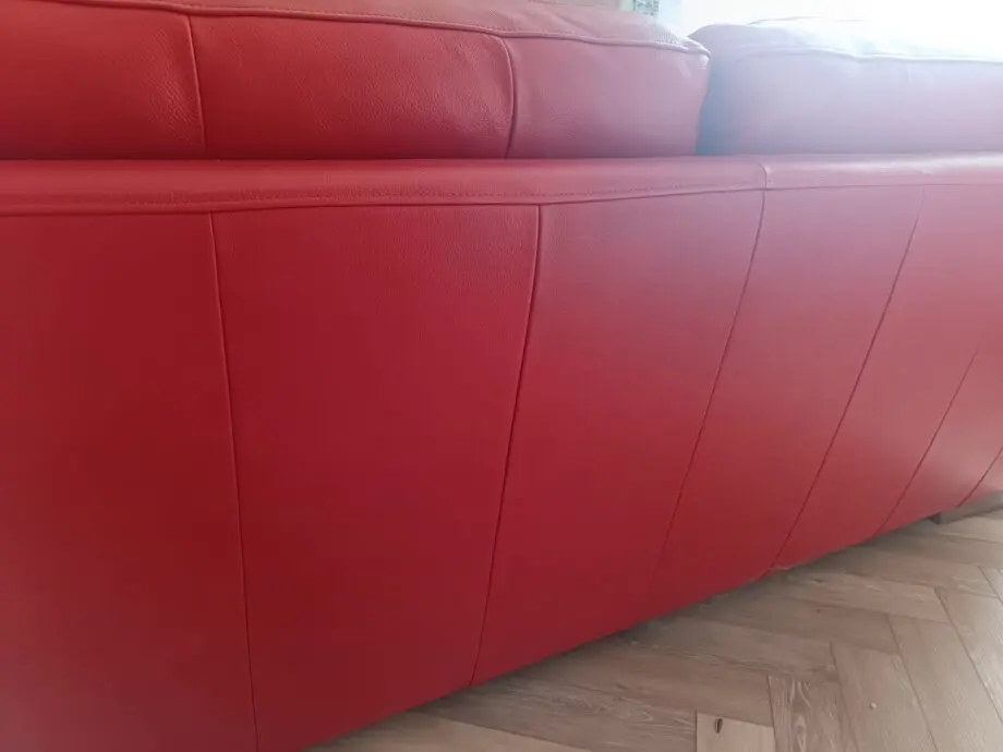 Sofology real Leather orange/red colour 3 seater sofa