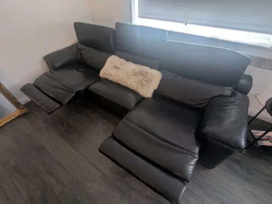 HLT Cinema style electric reclining real leather sofa