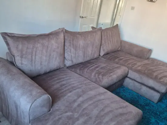 Serenis double ended chaise sofa with footstool