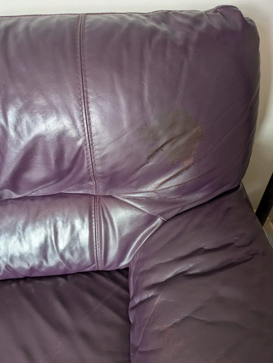 DFS Aubergine leather sofa 3 pieces