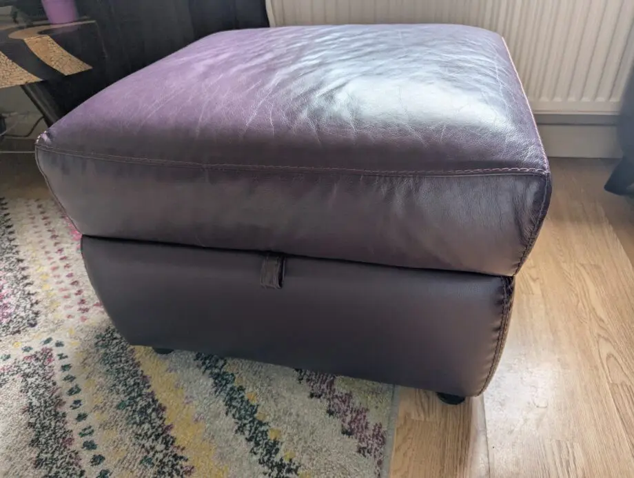 DFS Aubergine leather sofa 3 pieces