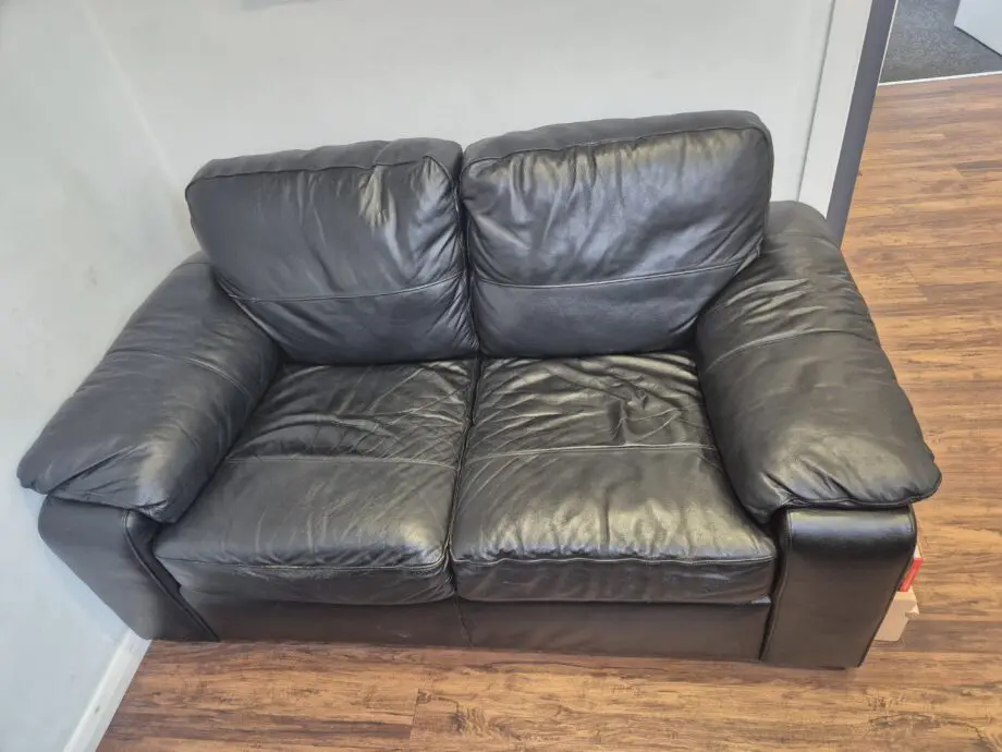 Brown leather sofa