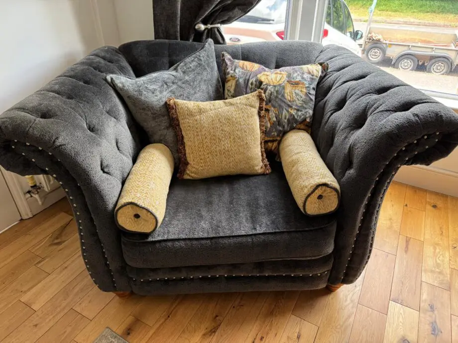 Grey Chenille Sofology Sofa and Chair