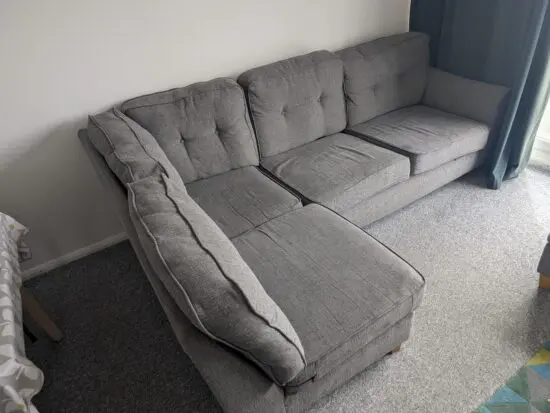 3 seater L grey L.sofa