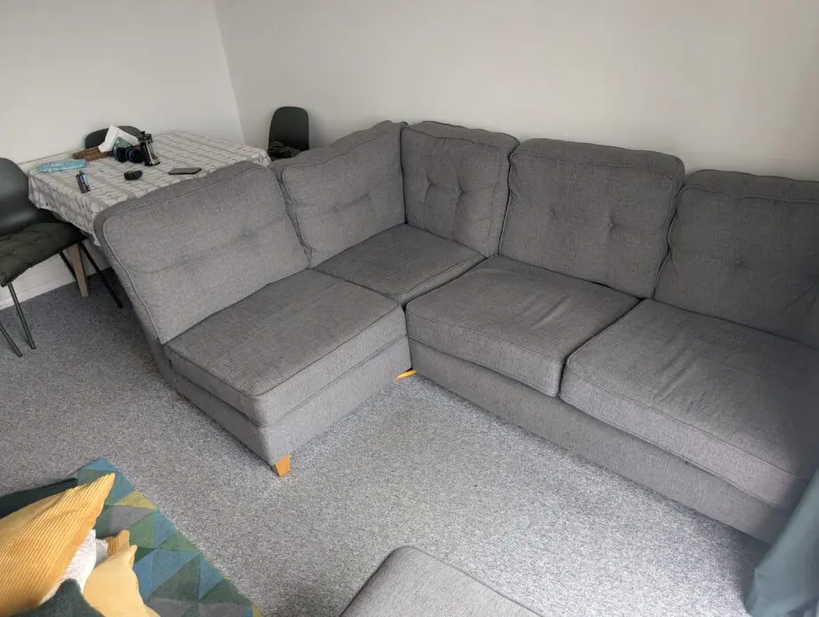 3 seater L grey L.sofa