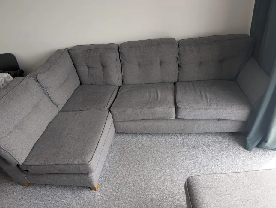 3 seater L grey L.sofa