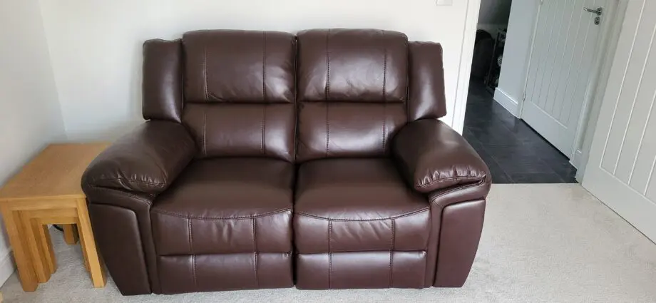 3 and 2 seater brown leather recliner sofa's