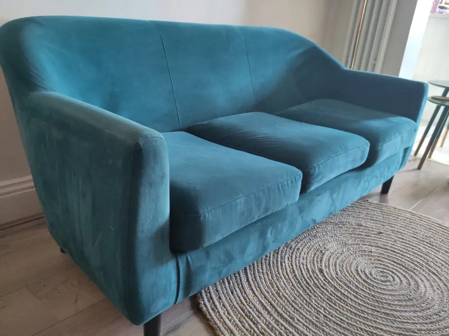 Teal 2-3 seater sofa, compact and excellent condition