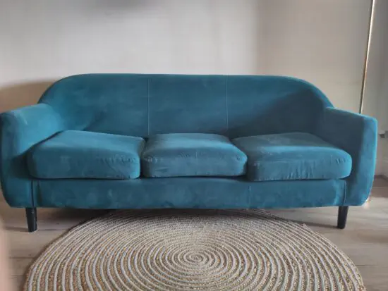 Teal 2-3 seater sofa, compact and excellent condition