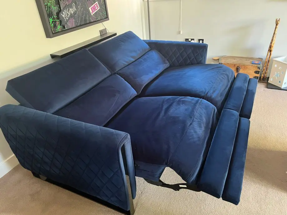 DFS Navy Velvet Electric Recyliner (DFS name Vortex Velvet)