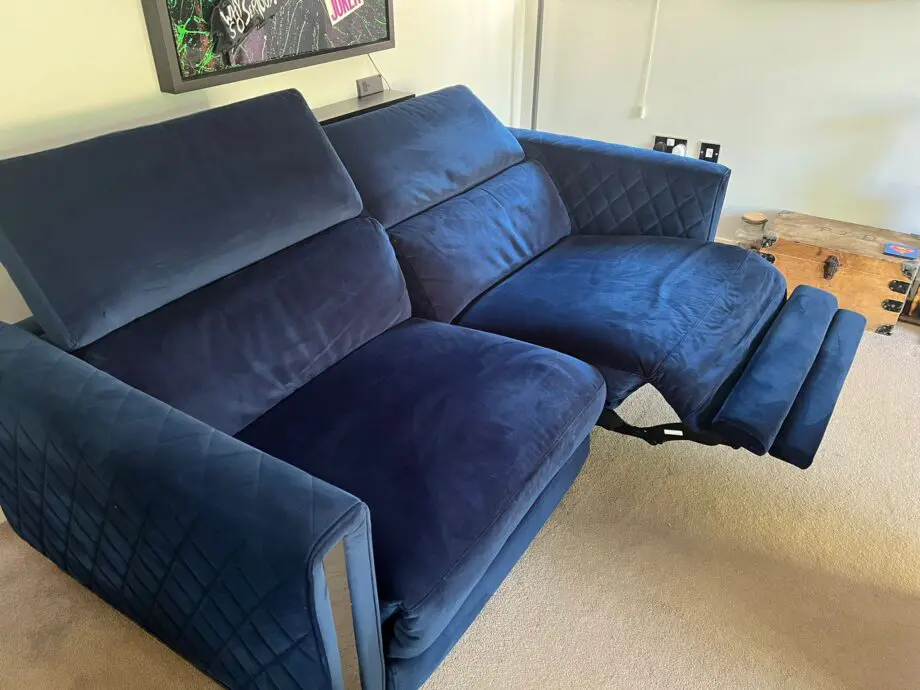 DFS Navy Velvet Electric Recyliner (DFS name Vortex Velvet)