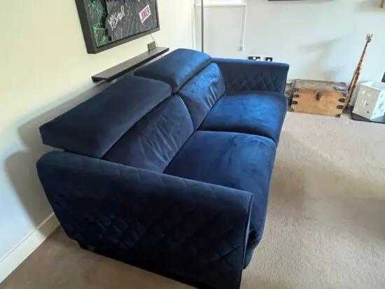 DFS Navy Velvet Electric Recyliner9
