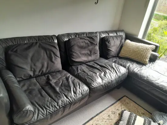 Barker and sofa black leather sofa suite 4 items