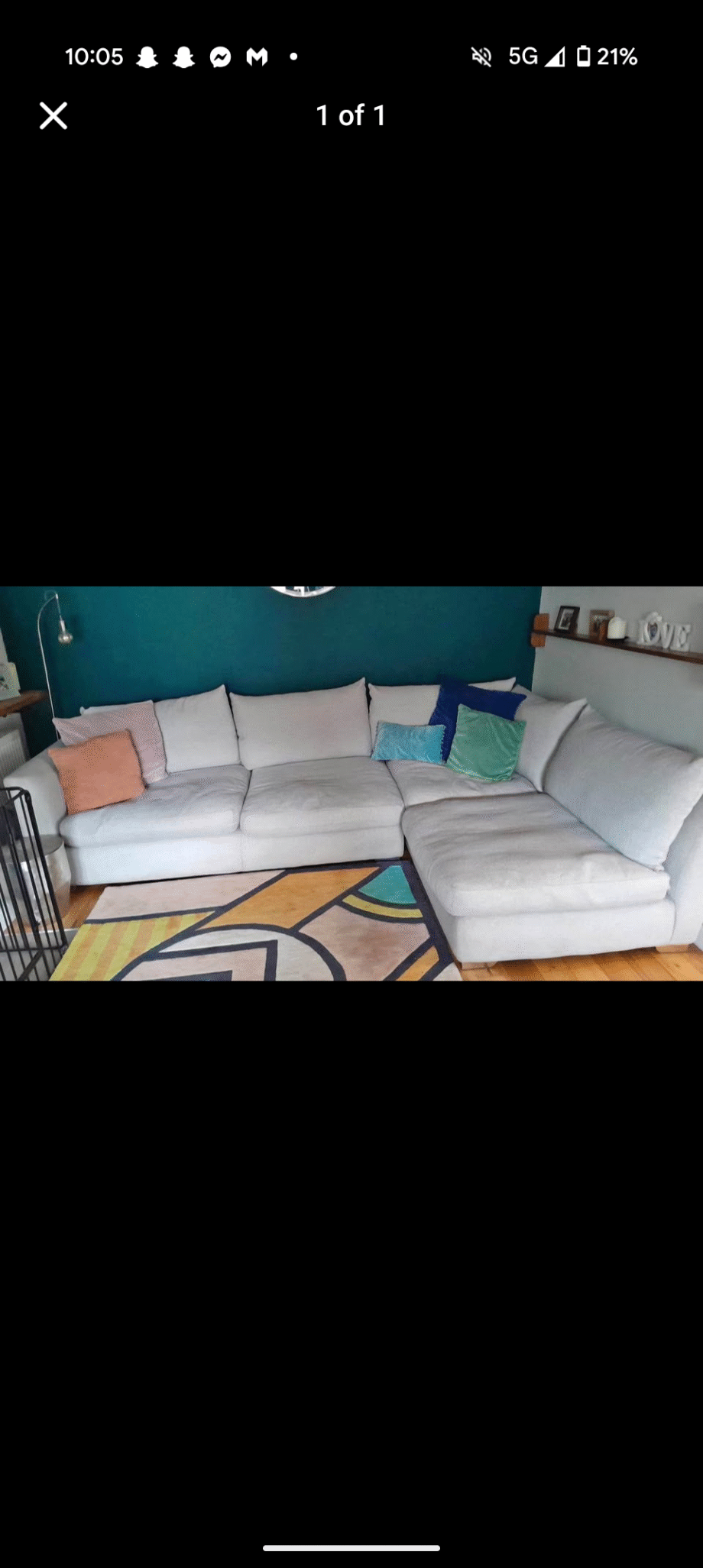 Barker and Stonehouse grey corner sofa