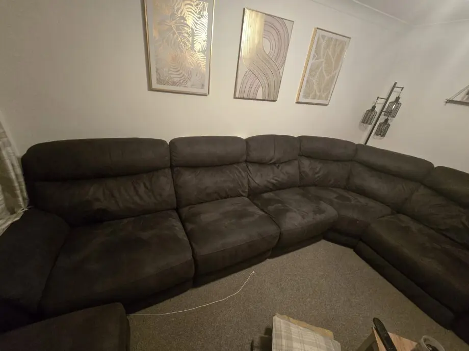 Dfs ronan power 2 corner 2 grey corner sofa