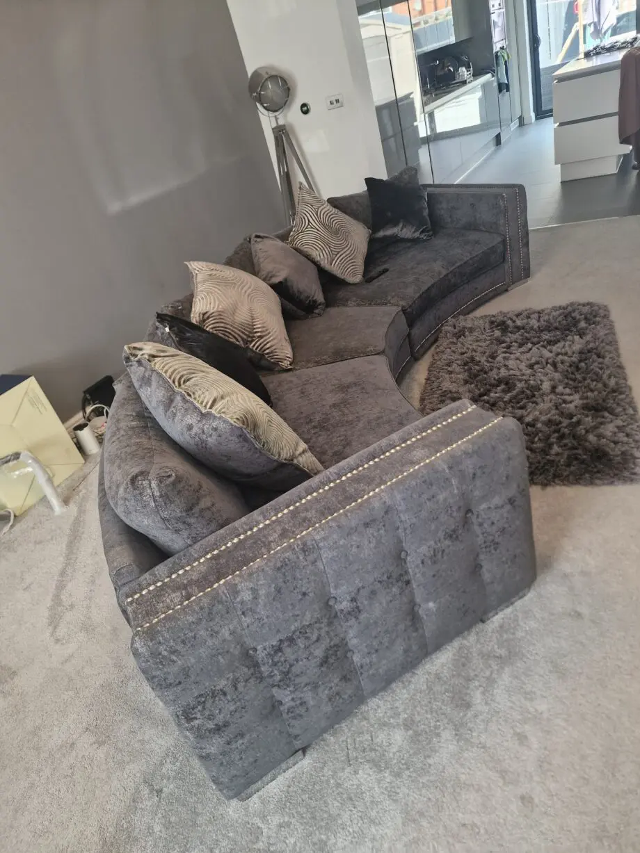 Sofology Midas Curved 4-Seater Sofa – Charcoal Grey, Excellent Condition