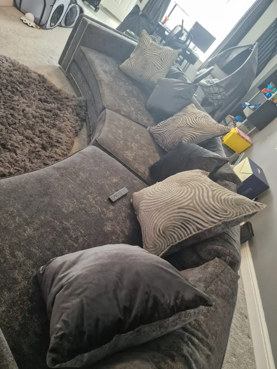 Sofology Midas Curved 4-Seater Sofa – Charcoal Grey, Excellent Condition