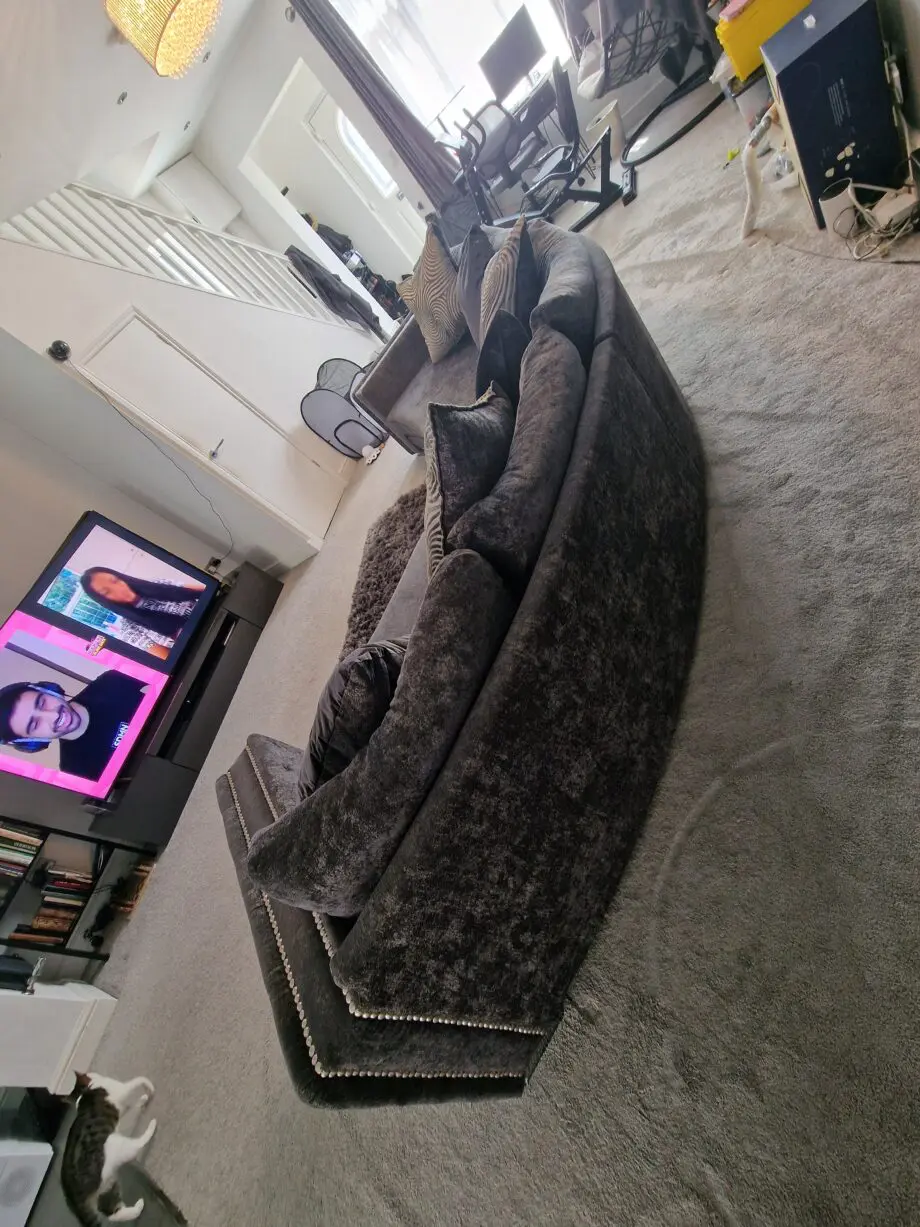 Sofology Midas Curved 4-Seater Sofa – Charcoal Grey, Excellent Condition