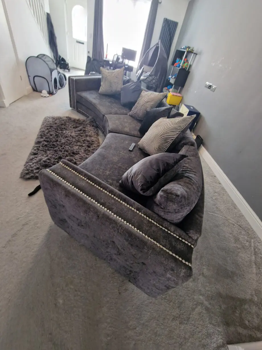 Sofology Midas Curved 4-Seater Sofa – Charcoal Grey, Excellent Condition