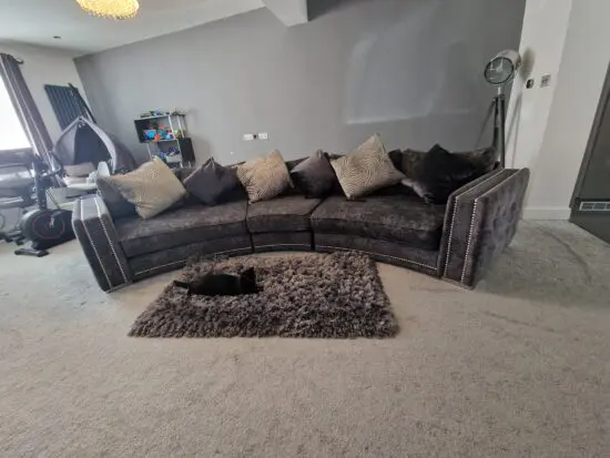 Sofology Midas Curved 4-Seater Sofa – Charcoal Grey, Excellent Condition