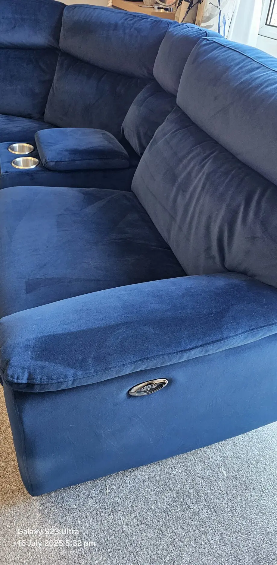DFS Navy Blue Corner Sofa