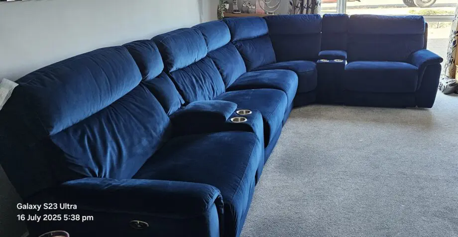 DFS Navy Blue Corner Sofa