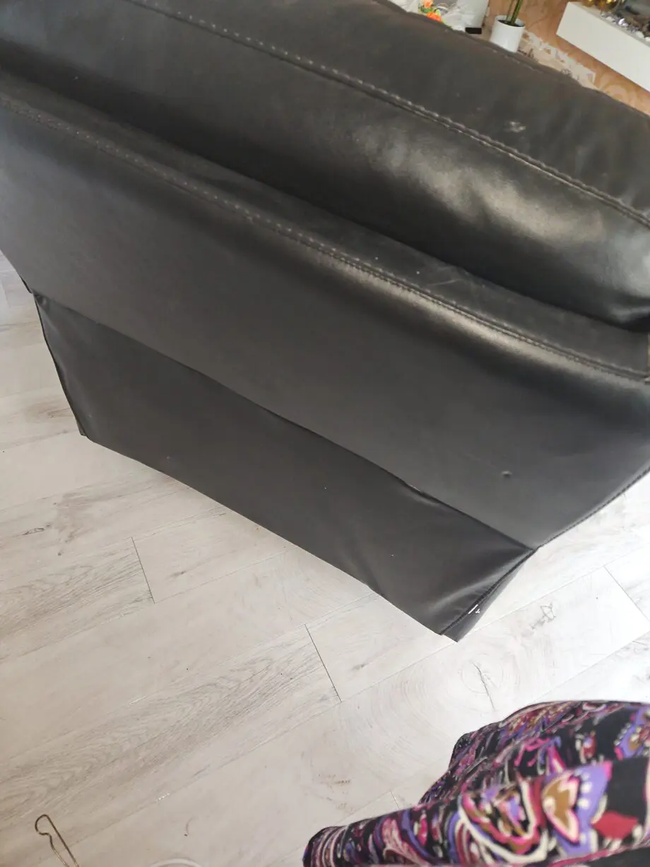 Black real leather SCS 3 piece suite, static sofa and 2 electric recliner armchairs